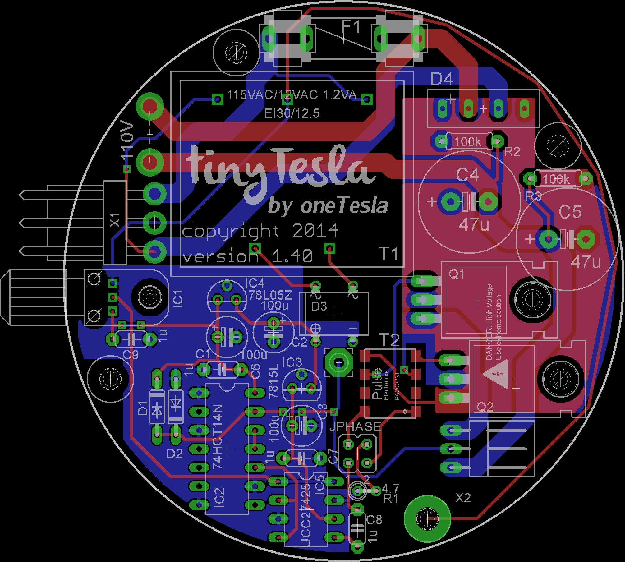 tinyTesla PCB schematic